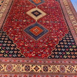 SUPER INDO PERSIAN KASHGHAI HAND KNOTTED RUG 6’ x 9’ SKU# C23208