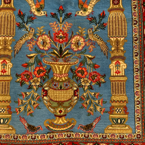 SUPER HAND KNOTTED PERSIAN QUM 3’ 6” x 4’ 11”